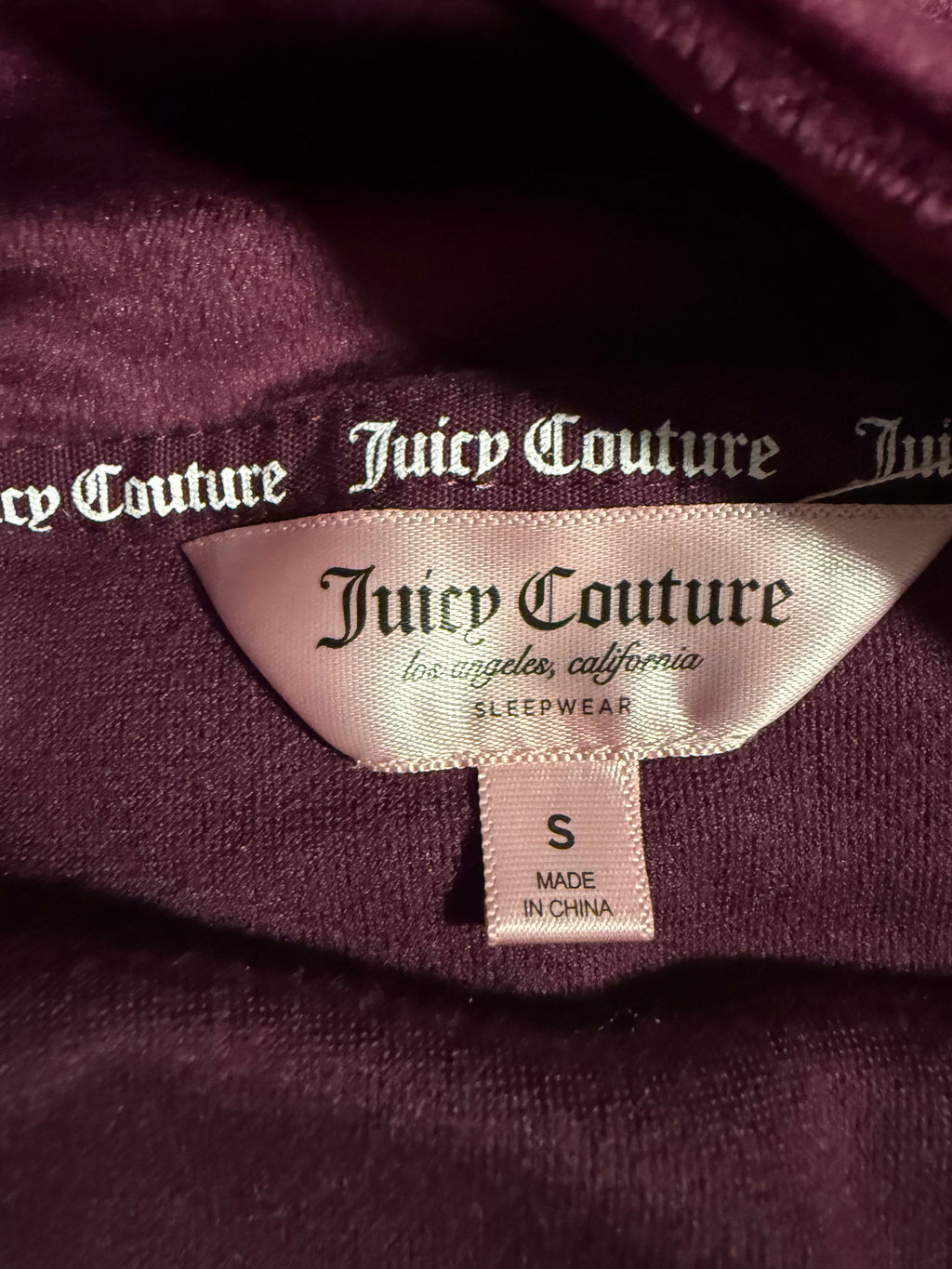 Juicy Couture Velour Tracksuit Set Burgundy Rhinestone Logo
