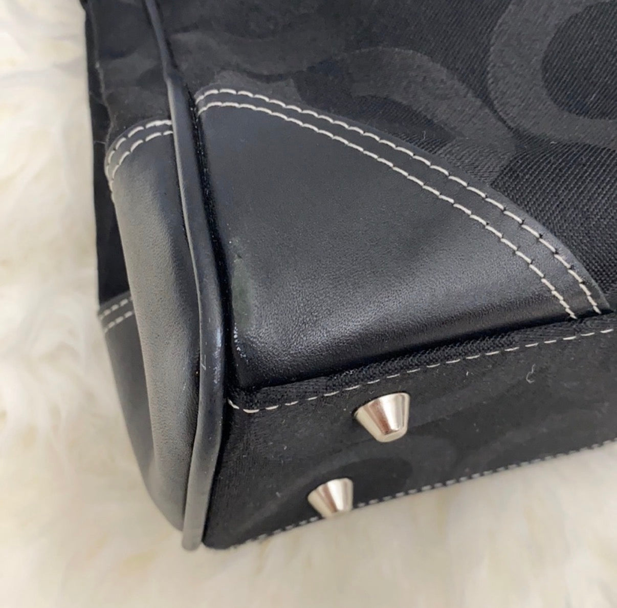 Coach black signature tote bag