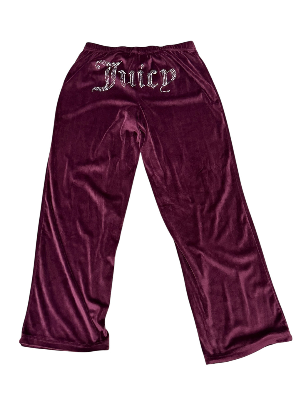 Juicy Couture Velour Tracksuit Set Burgundy Rhinestone Logo