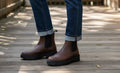 Timberland Brown Leather Chelsea Boots Lug Sole Pull-On Ankle Boots