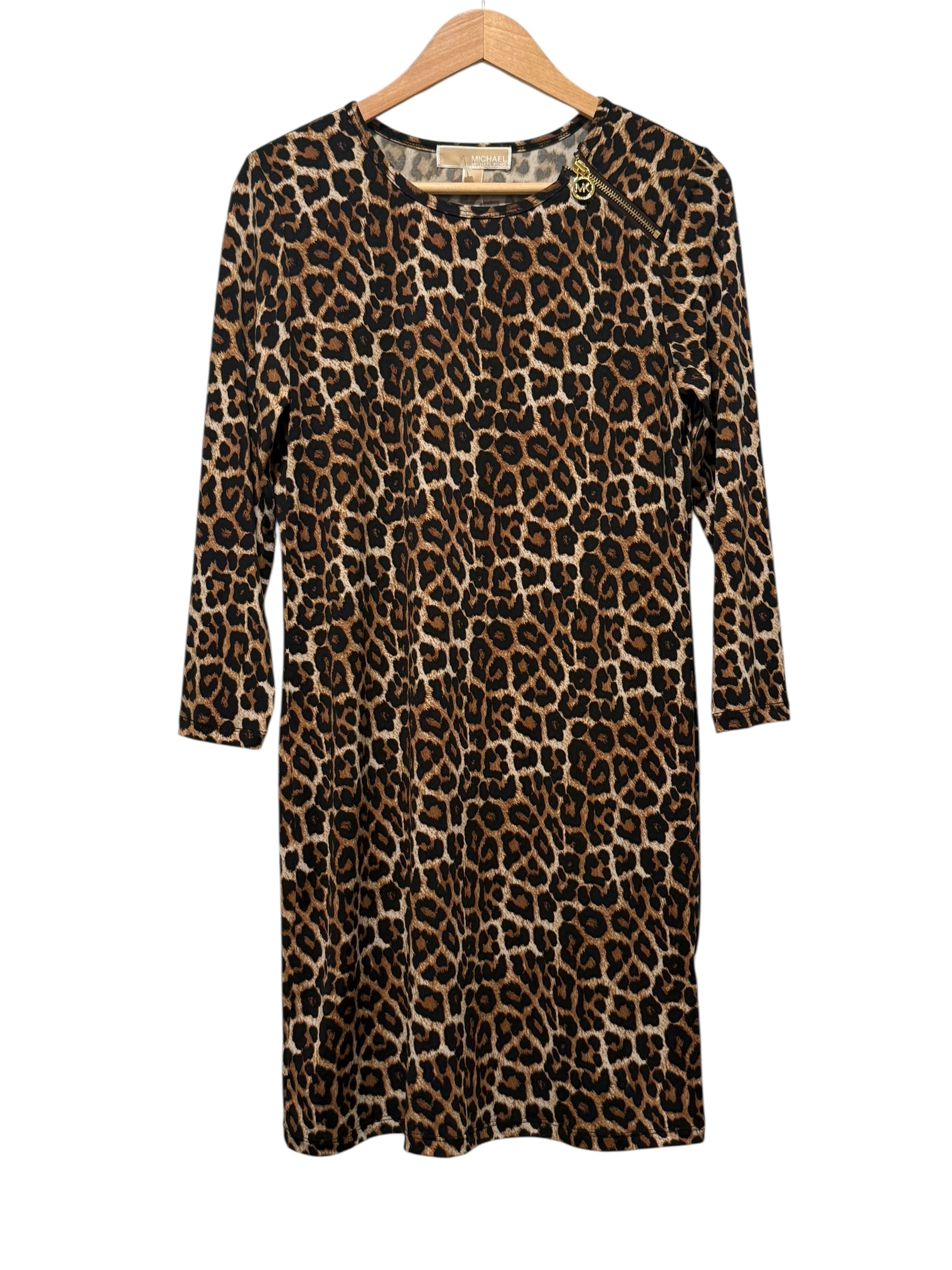 Michael Kors Leopard Print Shift Dress Size S NWT Chic Animal Print