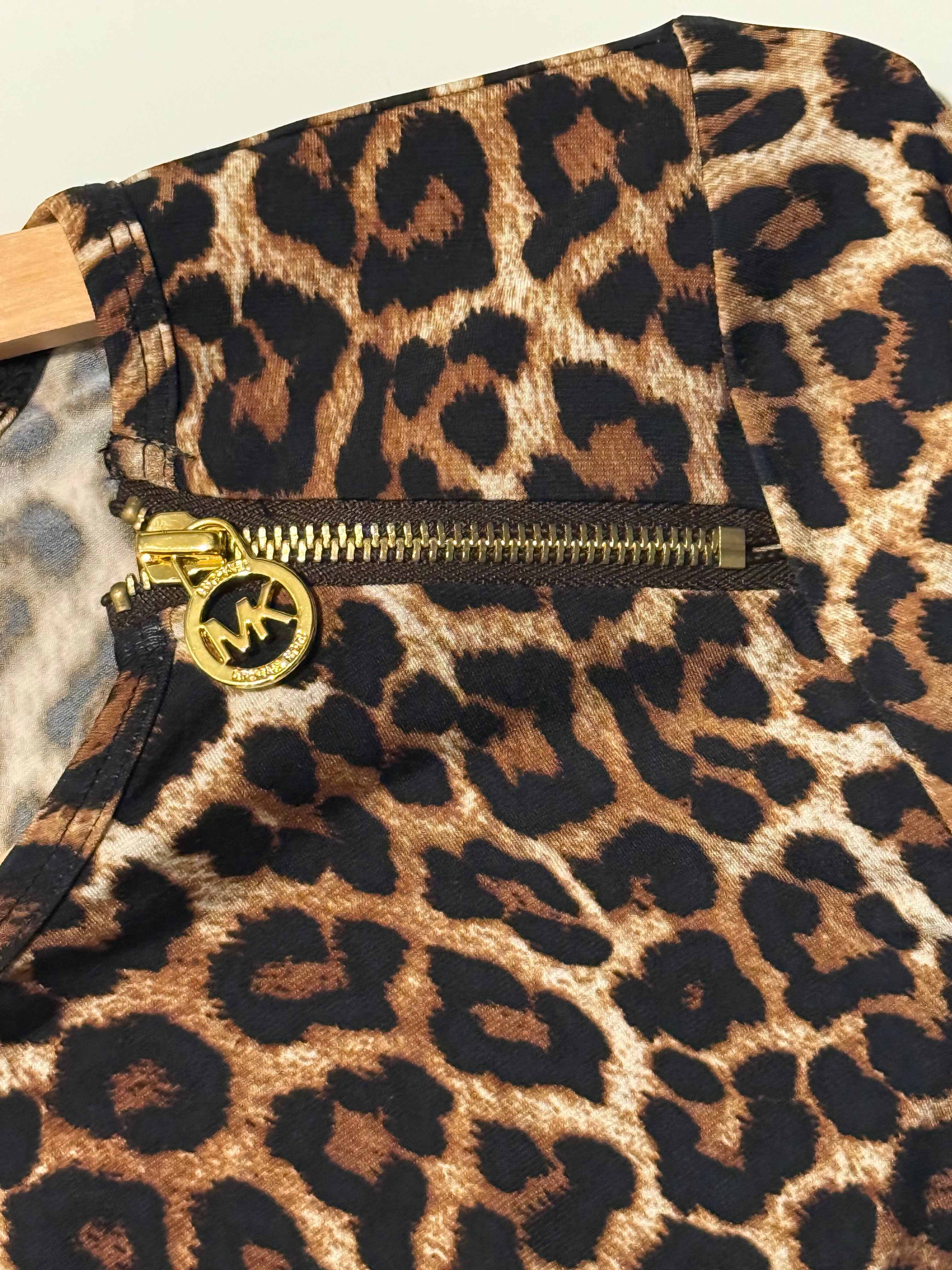 Michael Kors Leopard Print Shift Dress Size S NWT Chic Animal Print