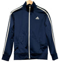 Adidas Black Track Jacket Full Zip Stripe Sleeve Athletic Jacket
