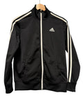 Adidas Black Track Jacket Full Zip Stripe Sleeve Athletic Jacket