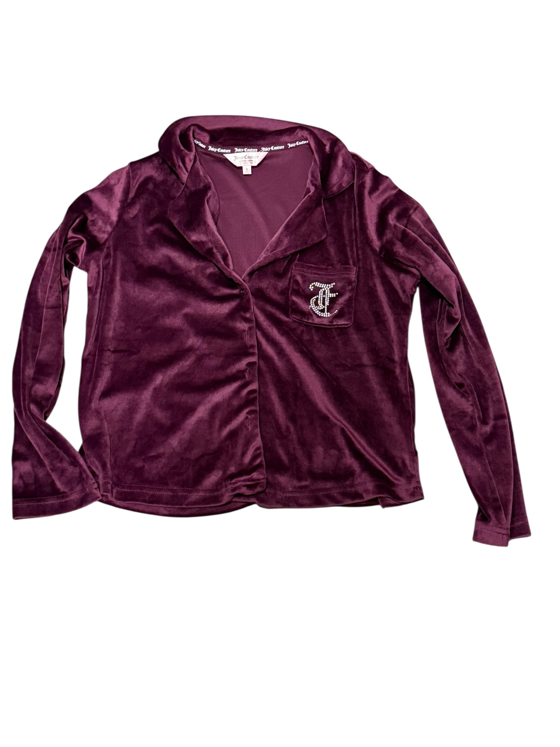Juicy Couture Velour Tracksuit Set Burgundy Rhinestone Logo