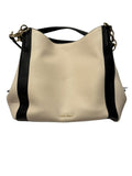 Nine West Two-Tone Hobo Shoulder Bag Cream & Black Gold Hardware