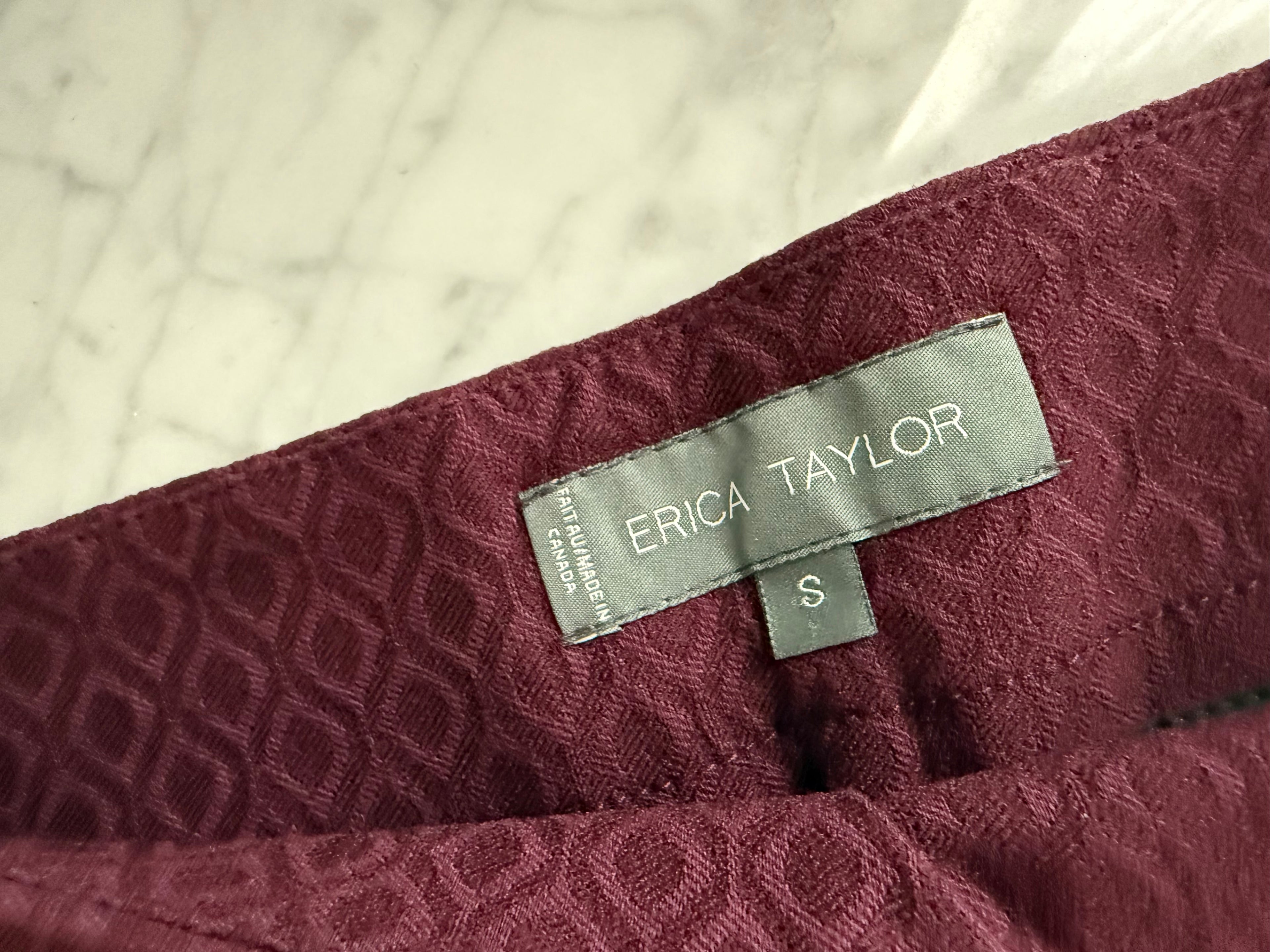 Erica Taylor Burgundy Textured Dress Pants – Size Small
