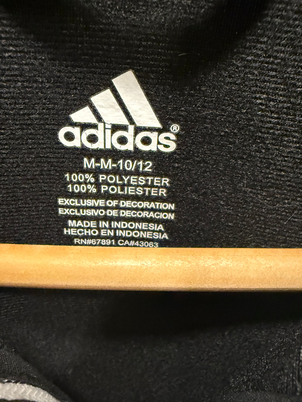 Adidas Black Track Jacket Full Zip Stripe Sleeve Athletic Jacket