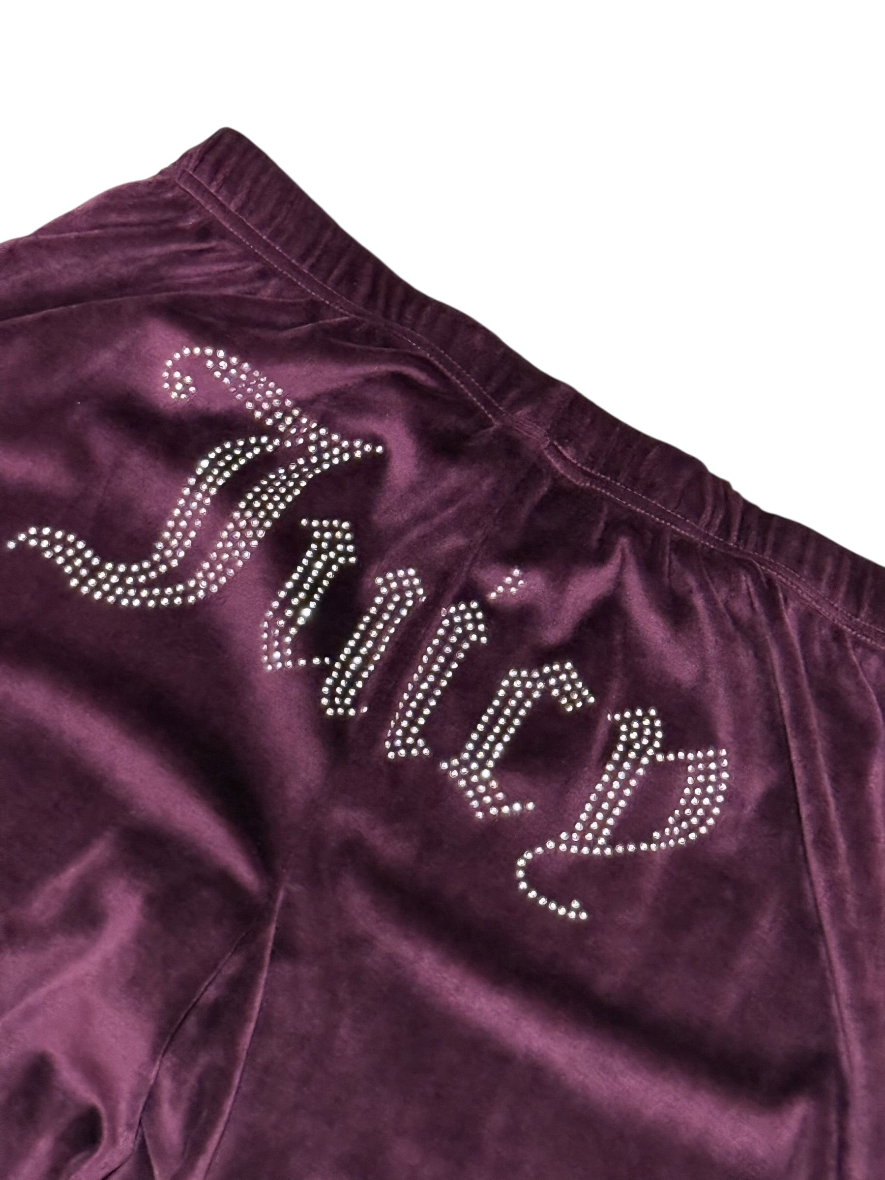 Juicy Couture Velour Tracksuit Set Burgundy Rhinestone Logo