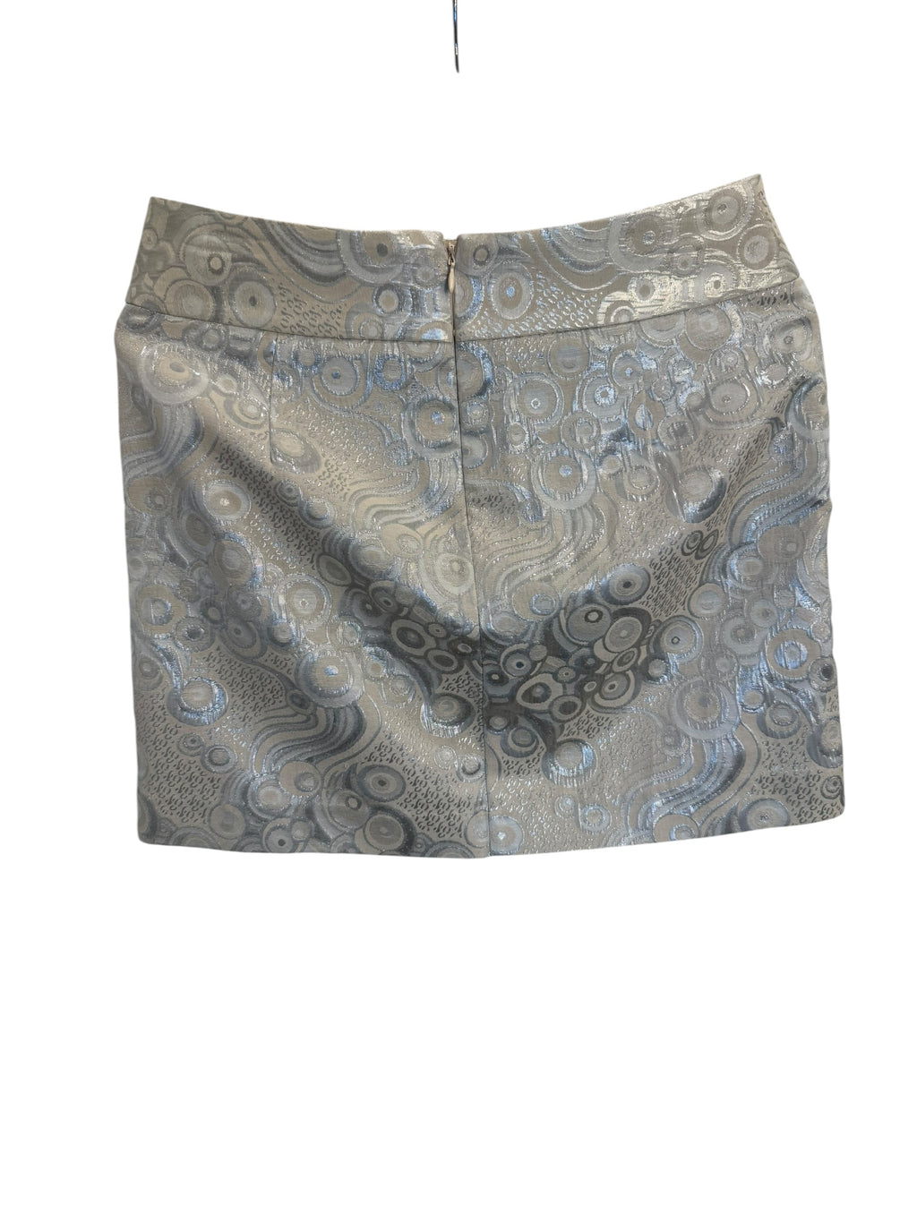 Banana Republic Metallic Mini Skirt Size 4 Silver Jacquard Elegant