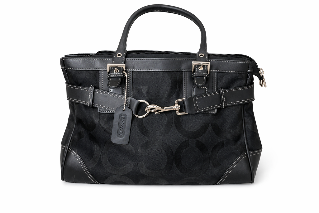 Coach black signature tote bag