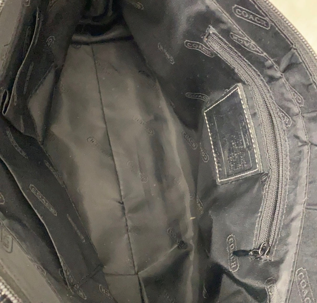Coach black signature tote bag