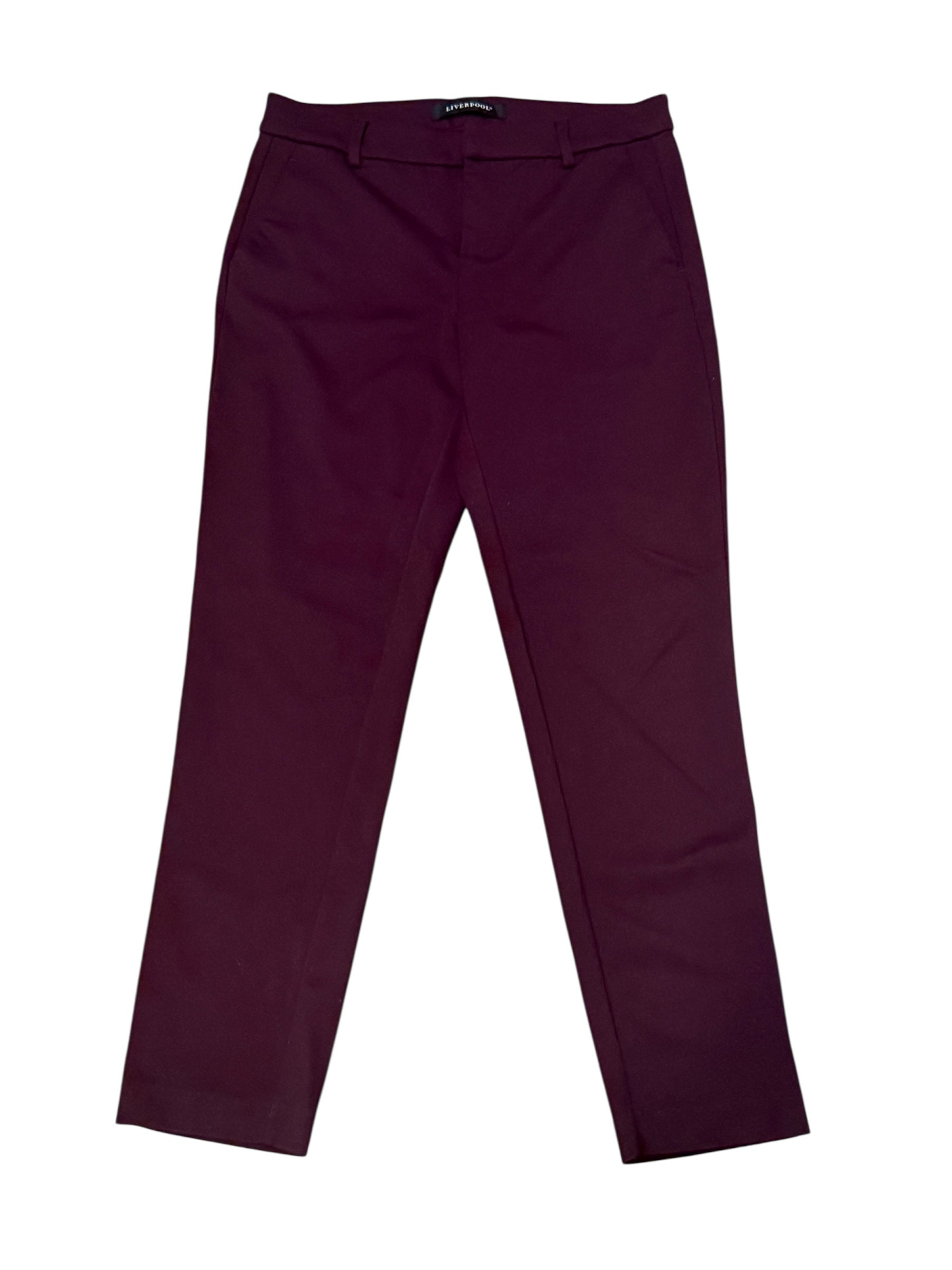 Liverpool Burgundy Ankle Dress Pants Slim Fit Women’s Size 6