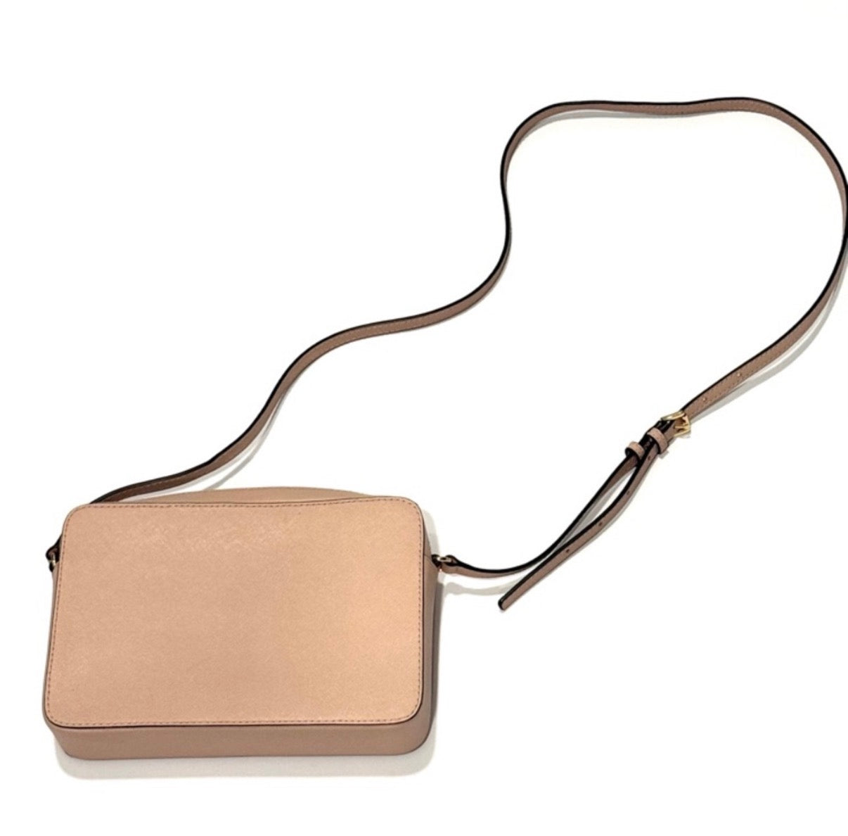 Michael Kors Studded Crossbody Bag Blush Pink Saffiano Leather Gold Hardware