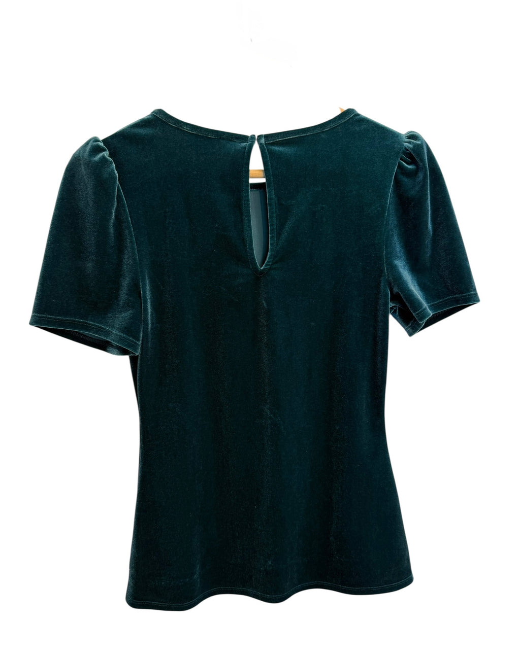 Express Emerald Velvet Puff Sleeve Top – Size Small