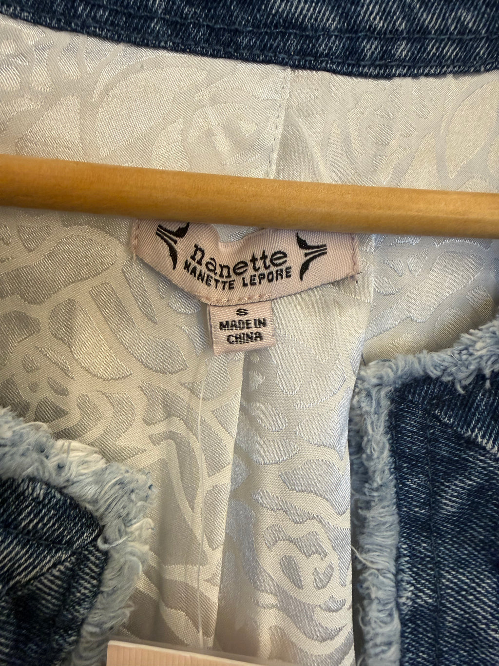Tweed & Denim Cropped Jacket – Size Small