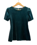Express Emerald Velvet Puff Sleeve Top – Size Small