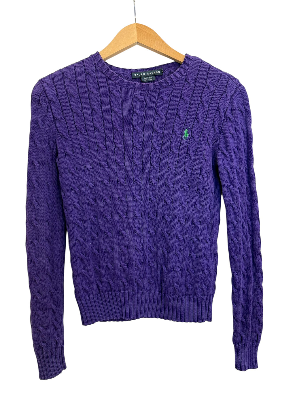 Ralph Lauren Purple Cable Knit Sweater — Small