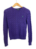 Ralph Lauren Purple Cable Knit Sweater — Small