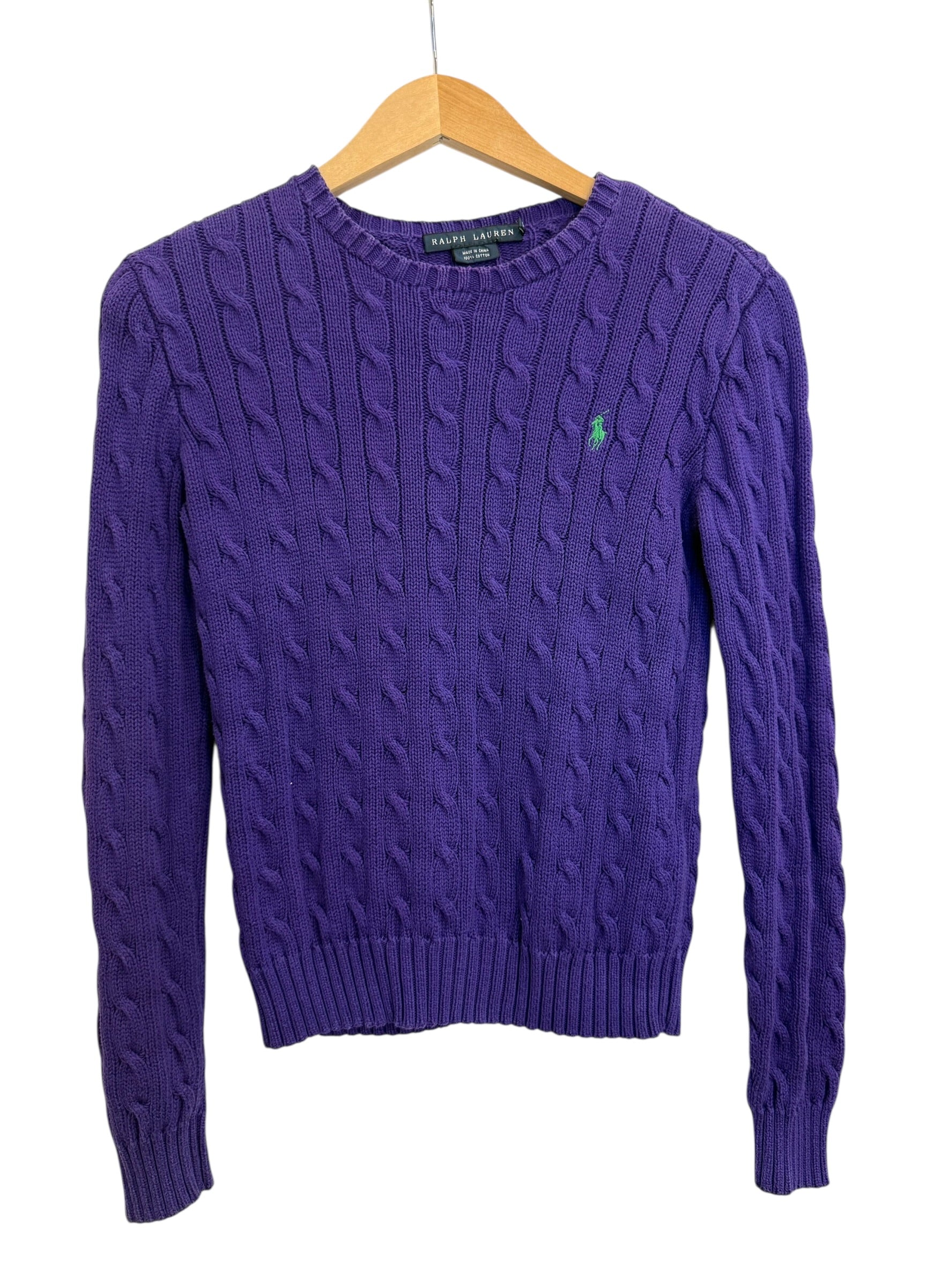Ralph Lauren Purple Cable Knit Sweater — Small