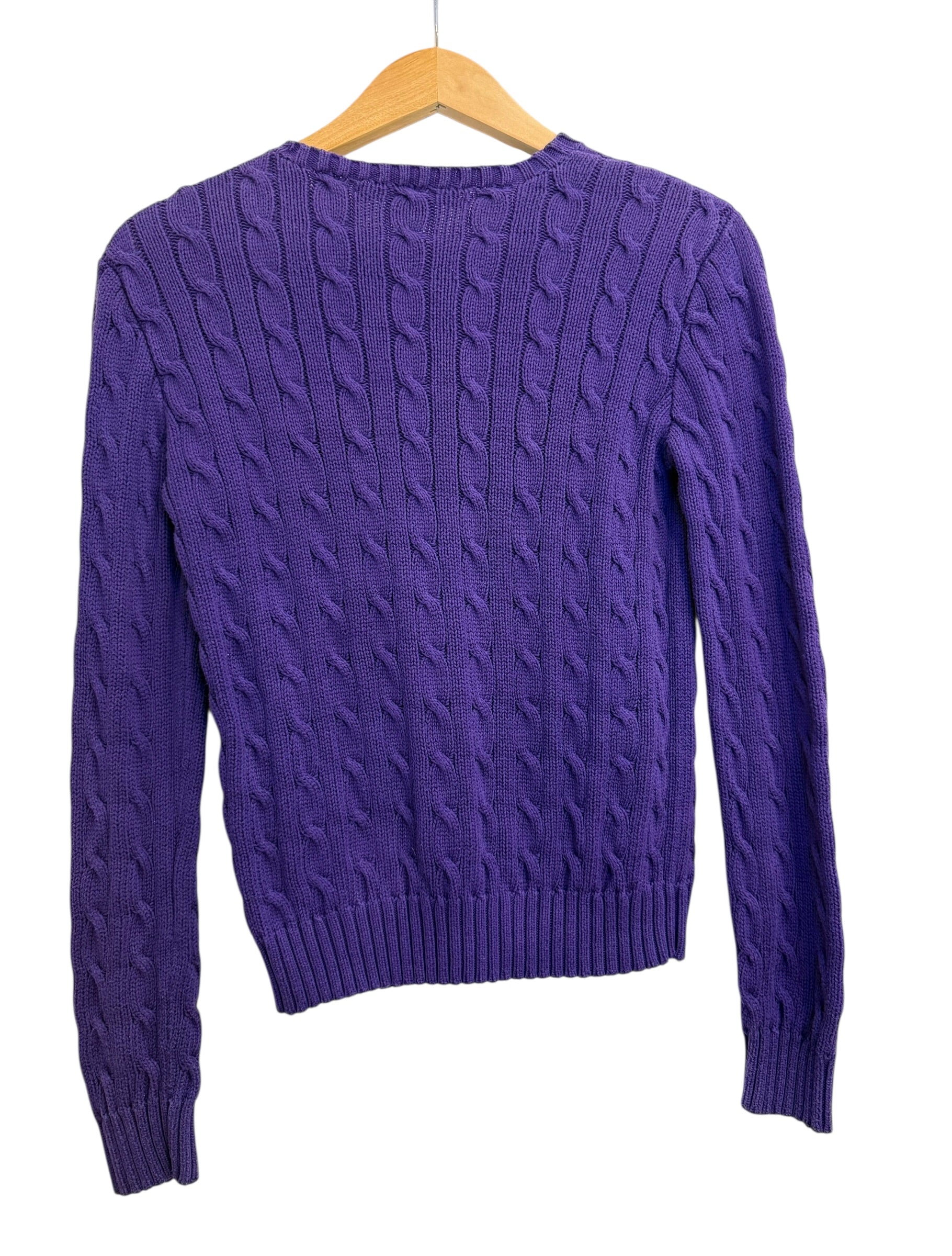 Ralph Lauren Purple Cable Knit Sweater — Small