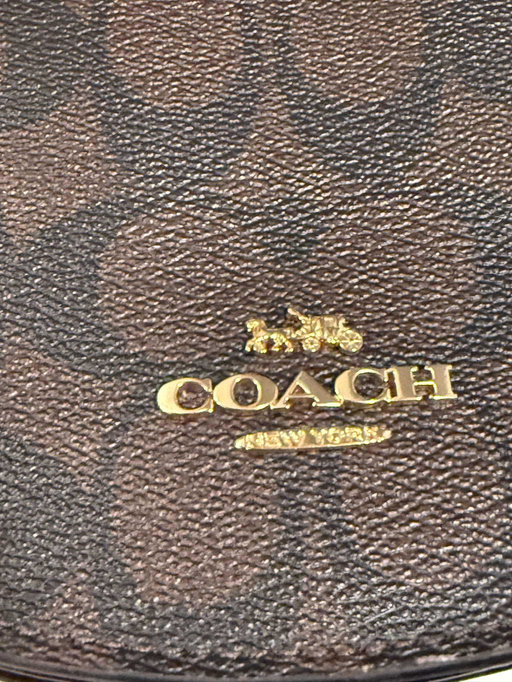 Coach Signature Canvas Crescent Crossbody Bag Brown & Black