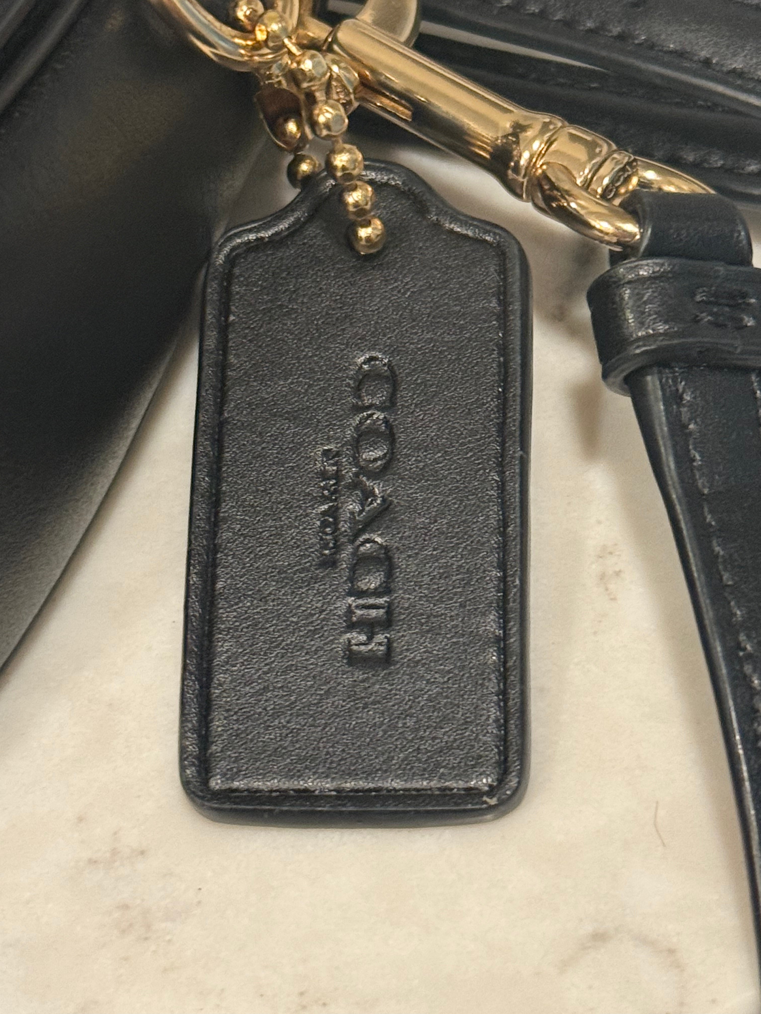Coach Signature Canvas Crescent Crossbody Bag Brown & Black