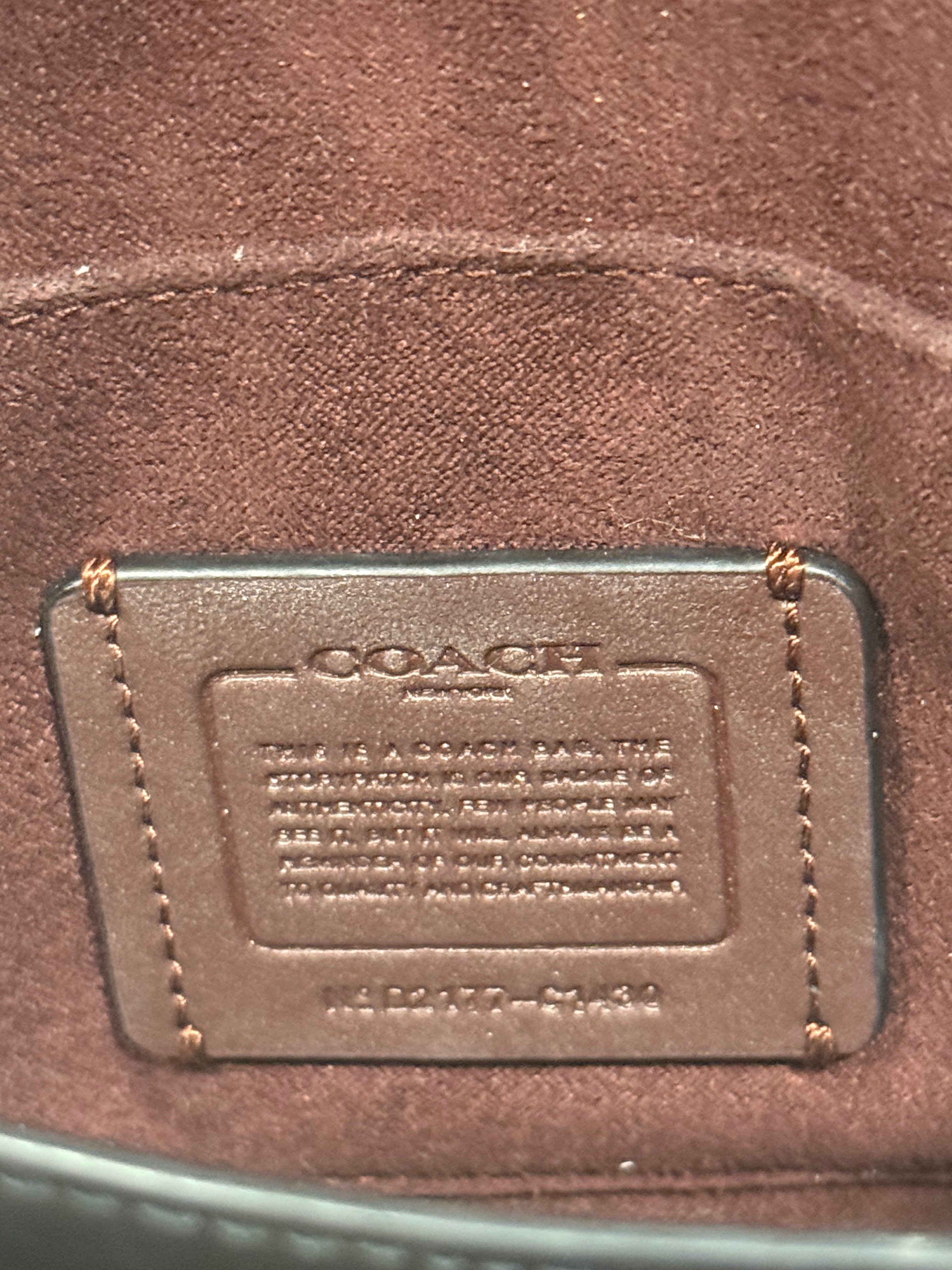 Coach Signature Canvas Crescent Crossbody Bag Brown & Black