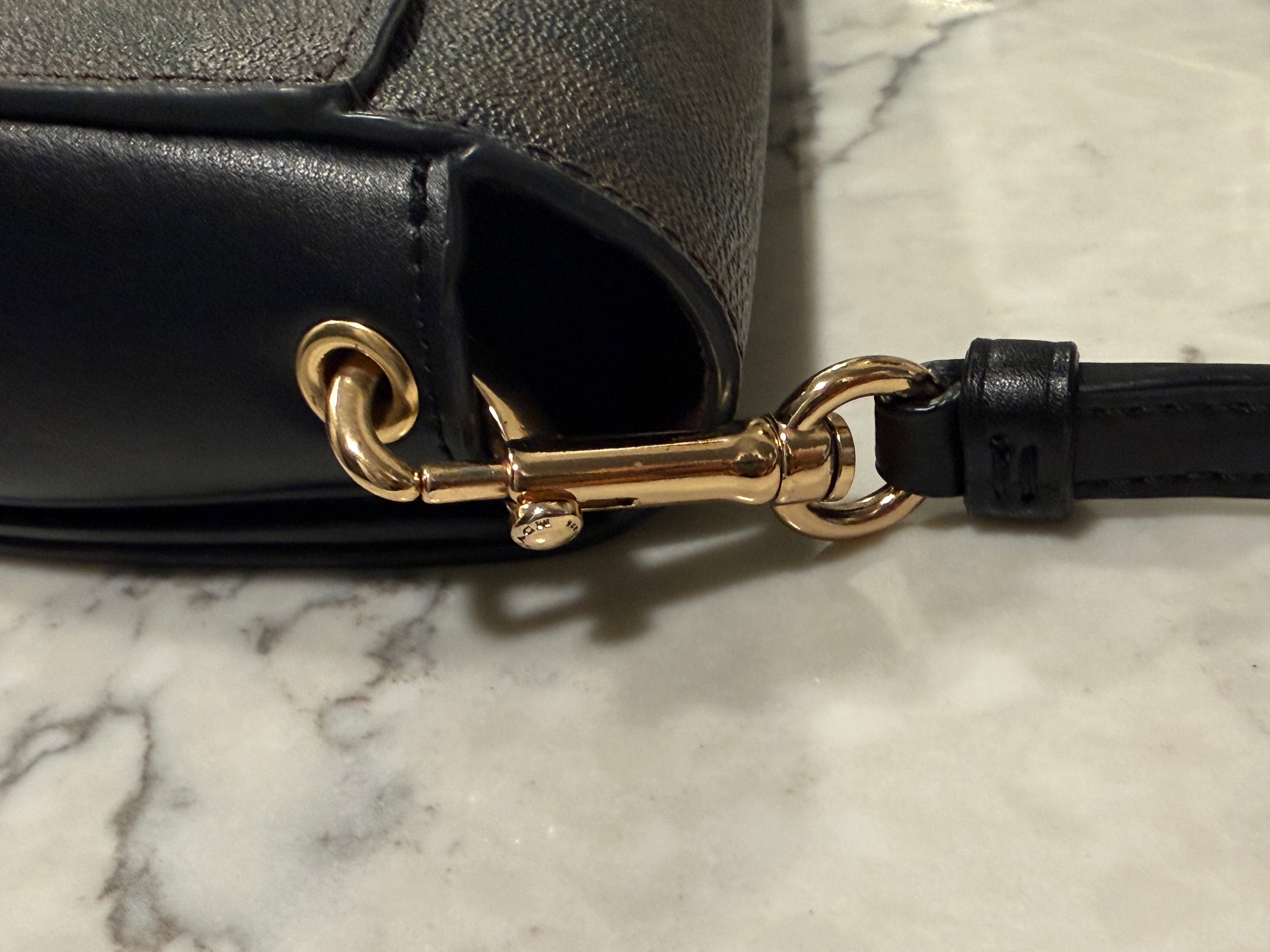 Coach Signature Canvas Crescent Crossbody Bag Brown & Black